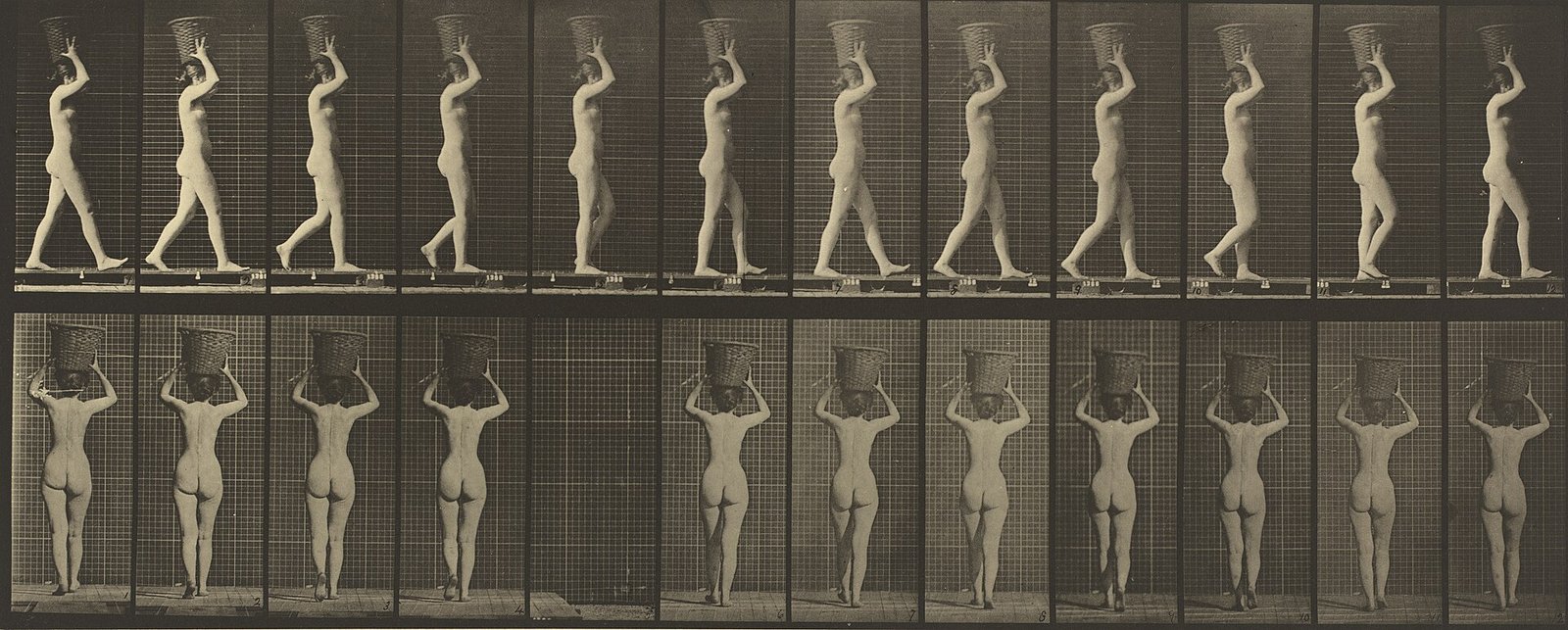 Eadweard Muybridge sequential photographic study of human movement