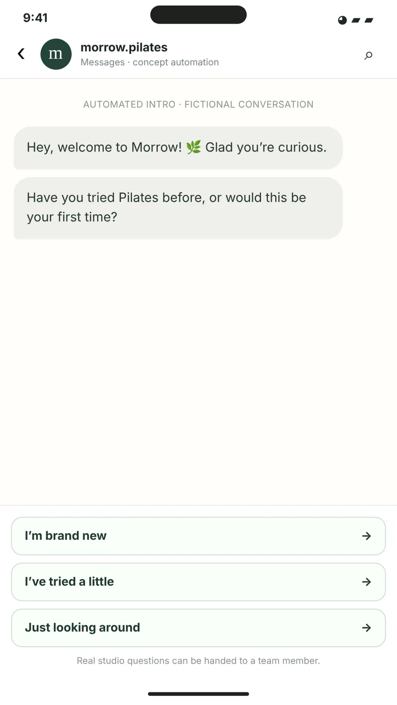 DM welcome, screen 2