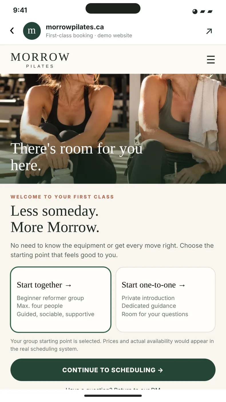 Mobile Start Here page, screen 7