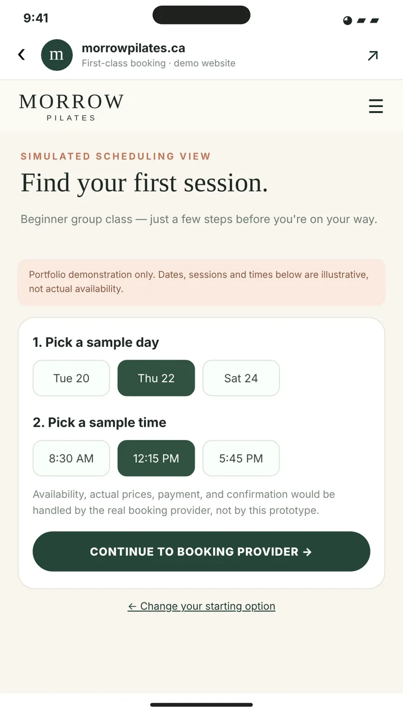 Illustrative scheduling screen, screen 9