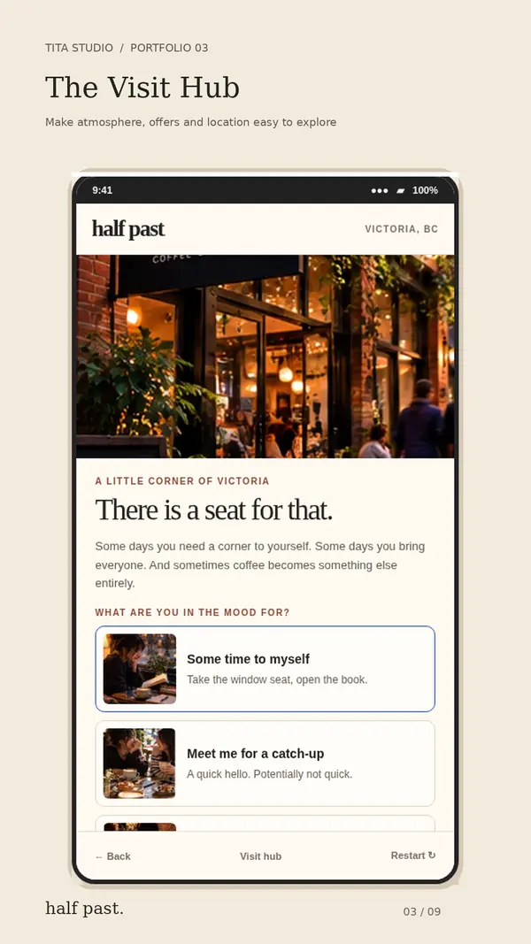 Step 3: The visit hub