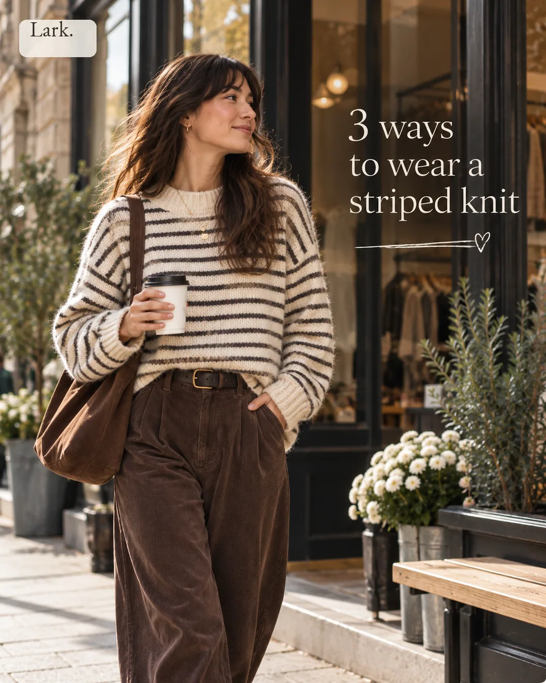 Three ways to style the Lark striped knit