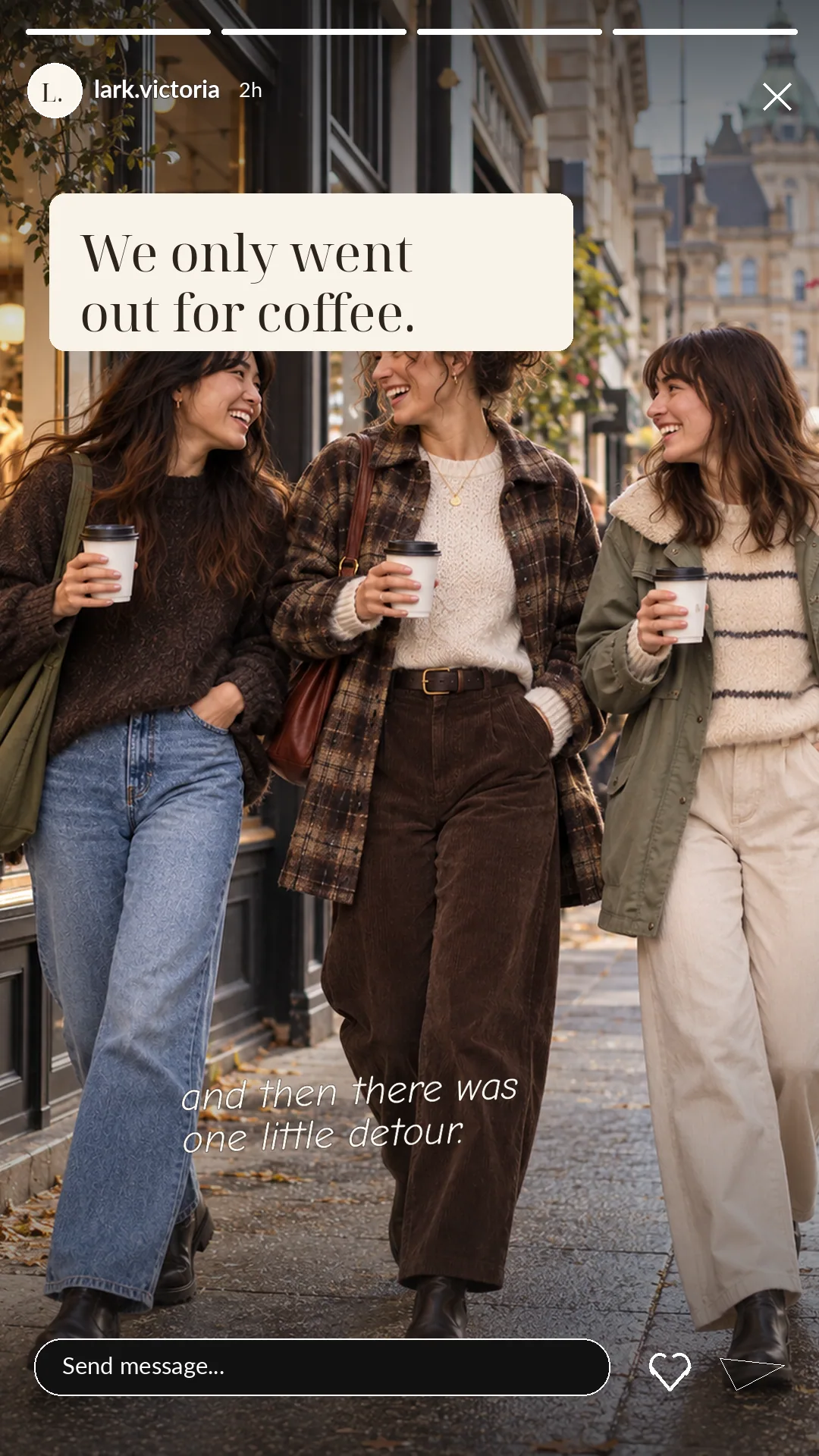 Lark boutique Instagram Story concept, frame one