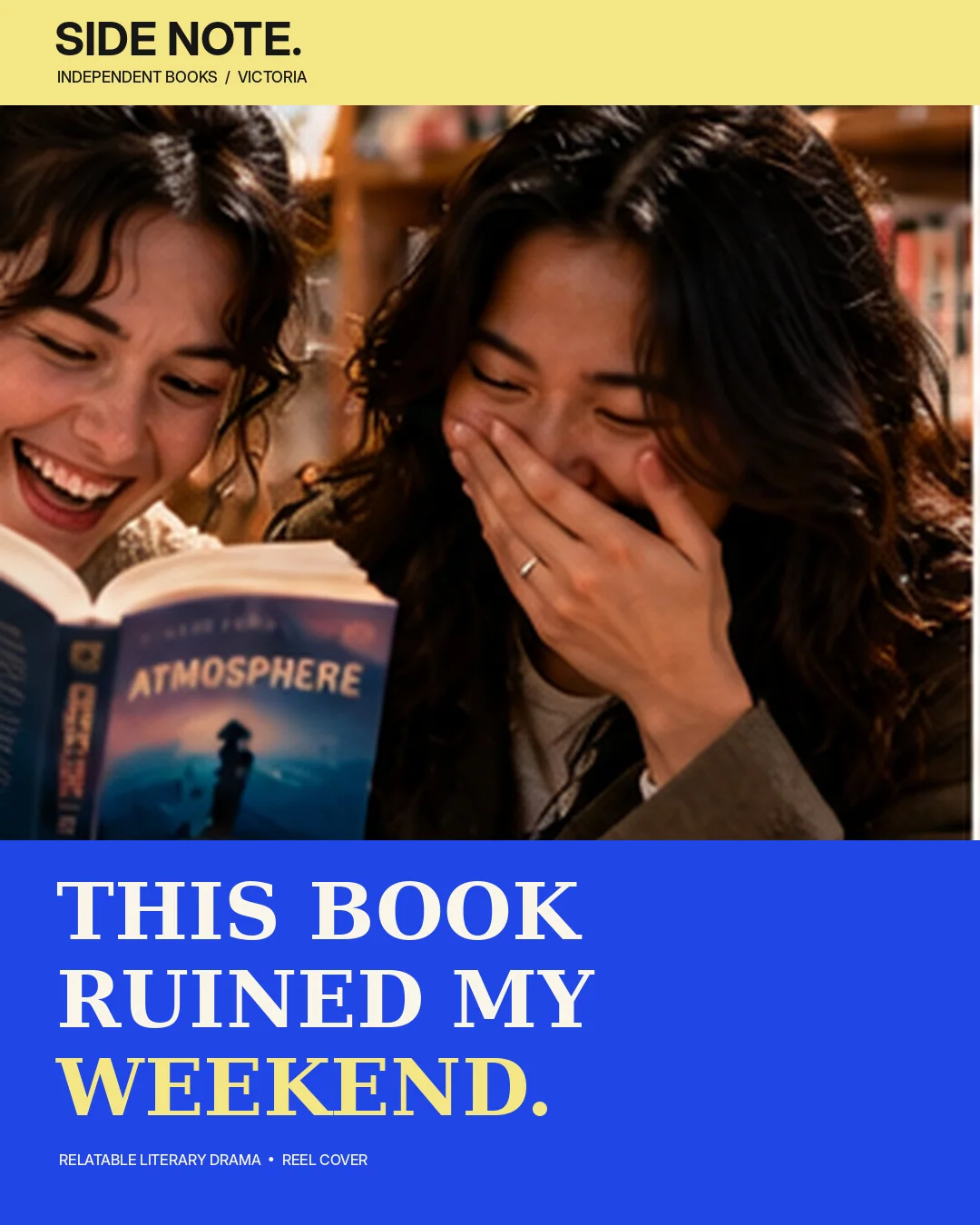 Side Note Instagram concept post 1: This book ruined my weekend