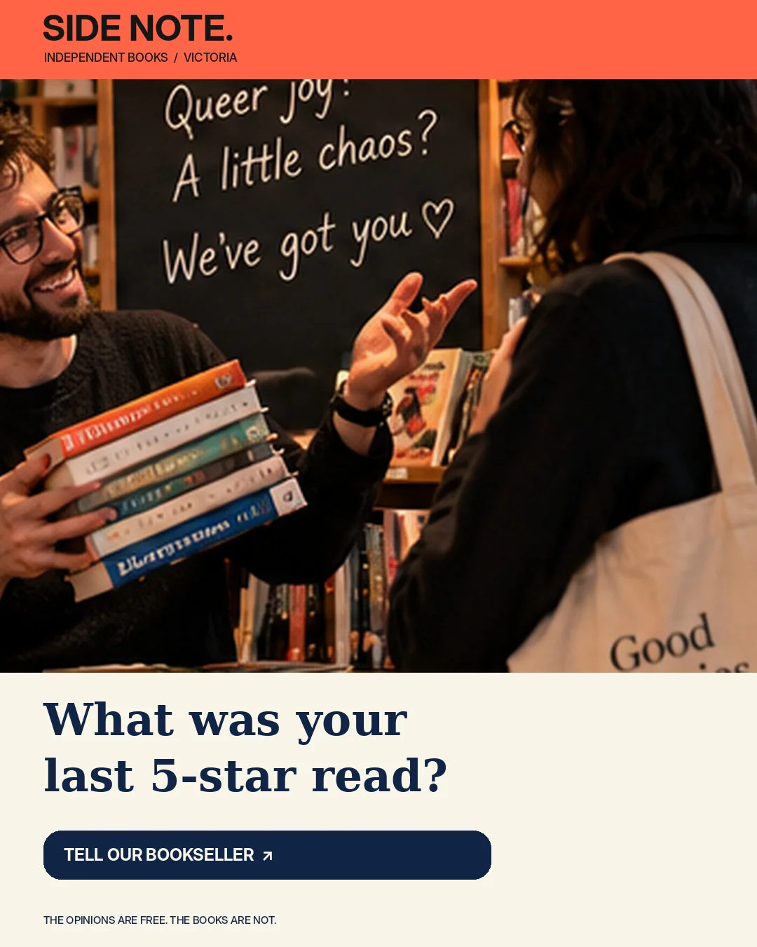 Side Note Instagram concept post 2: Your last five-star read