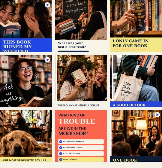 Side Note bookstore creative concept preview